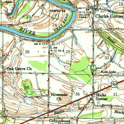 United States Geological Survey Whitmore, AR (1956, 62500-Scale) digital map