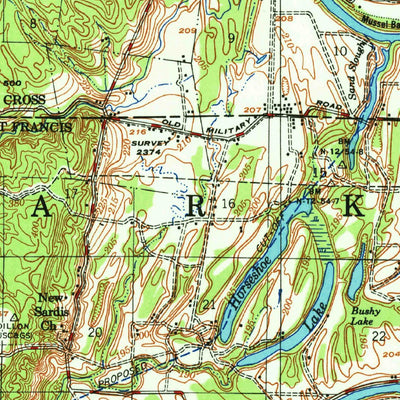 United States Geological Survey Whitmore, AR (1956, 62500-Scale) digital map