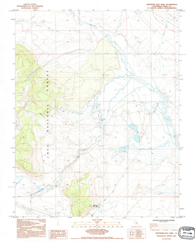 United States Geological Survey Whitmore Hot Springs, CA (1990, 24000-Scale) digital map