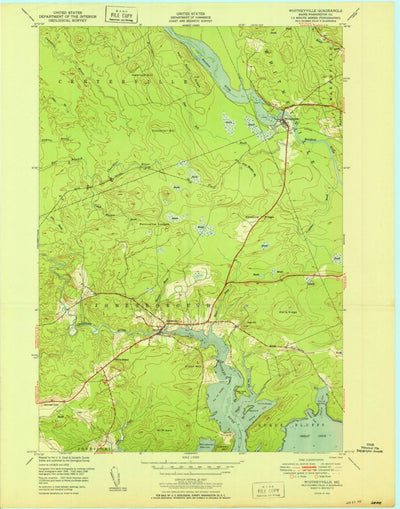 United States Geological Survey Whitneyville, ME (1951, 24000-Scale) digital map