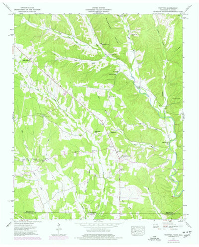 United States Geological Survey Whitten, TN-AL (1951, 24000-Scale) digital map