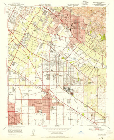 United States Geological Survey Whittier, CA (1949, 24000-Scale) digital map