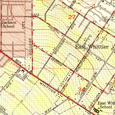 United States Geological Survey Whittier, CA (1949, 24000-Scale) digital map