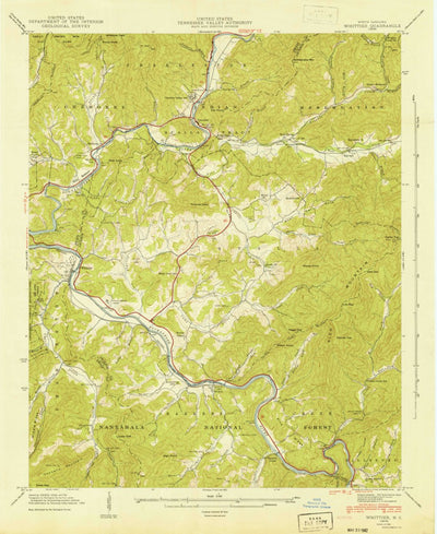 United States Geological Survey Whittier, NC (1941, 24000-Scale) digital map