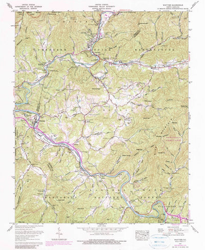 United States Geological Survey Whittier, NC (1967, 24000-Scale) digital map