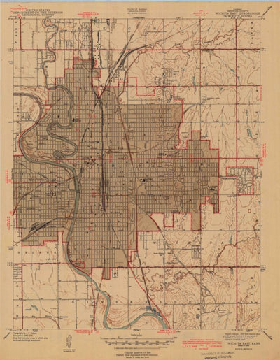 United States Geological Survey Wichita East, KS (1943, 31680-Scale) digital map