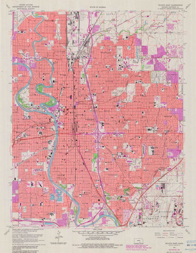 United States Geological Survey Wichita East, KS (1961, 24000-Scale) digital map