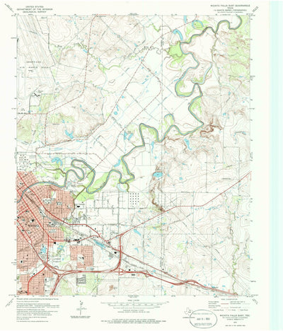 United States Geological Survey Wichita Falls East, TX (1972, 24000-Scale) digital map