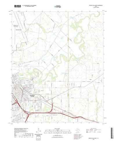 United States Geological Survey Wichita Falls East, TX (2022, 24000-Scale) digital map