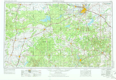 United States Geological Survey Wichita Falls, TX-OK (1954, 250000-Scale) digital map