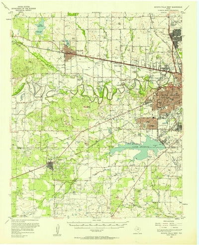 United States Geological Survey Wichita Falls West, TX (1957, 62500-Scale) digital map