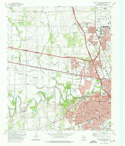 United States Geological Survey Wichita Falls West, TX (1972, 24000-Scale) digital map