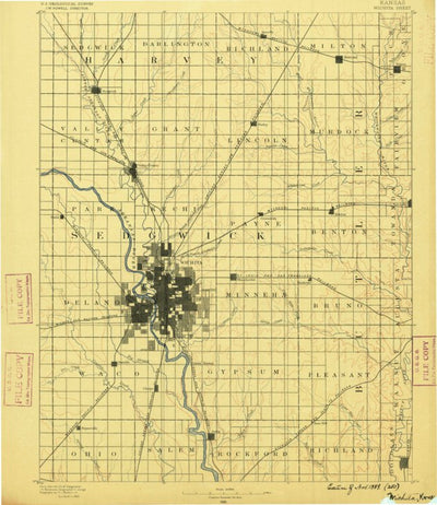 United States Geological Survey Wichita, KS (1889, 125000-Scale) digital map