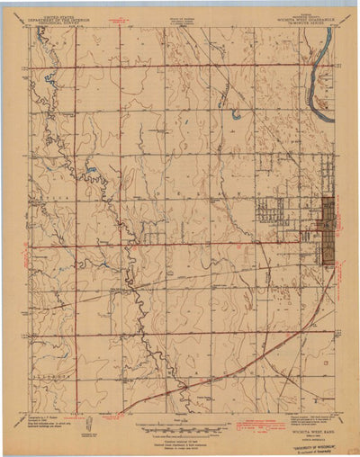 United States Geological Survey Wichita West, KS (1943, 31680-Scale) digital map