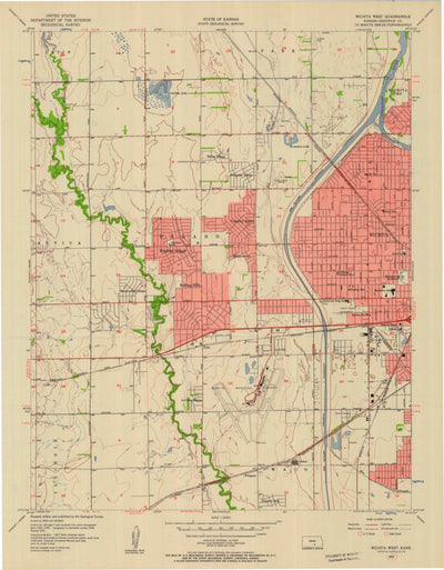 United States Geological Survey Wichita West, KS (1956, 24000-Scale) digital map