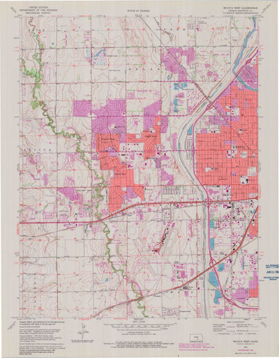 United States Geological Survey Wichita West, KS (1961, 24000-Scale) digital map