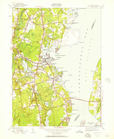 United States Geological Survey Wickford, RI (1942, 24000-Scale) digital map