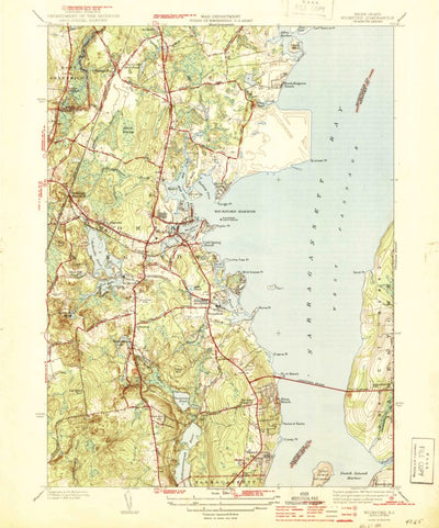 United States Geological Survey Wickford, RI (1944, 31680-Scale) digital map