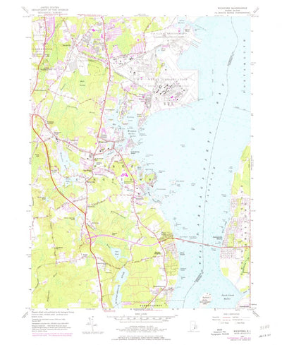 United States Geological Survey Wickford, RI (1957, 24000-Scale) digital map
