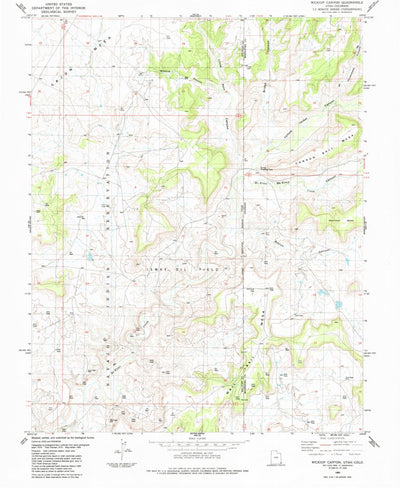 United States Geological Survey Wickiup Canyon, UT-CO (1985, 24000-Scale) digital map