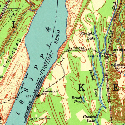 United States Geological Survey Wickliffe, KY-MO-IL (1955, 62500-Scale) digital map
