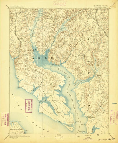 United States Geological Survey Wicomico, MD-VA (1894, 62500-Scale) digital map