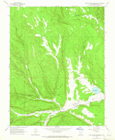 United States Geological Survey Wide Hollow Reservoir, UT (1964, 24000-Scale) digital map