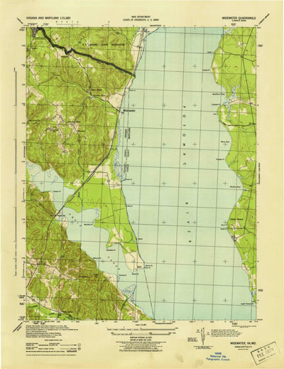 United States Geological Survey Widewater, VA-MD (1944, 31680-Scale) digital map