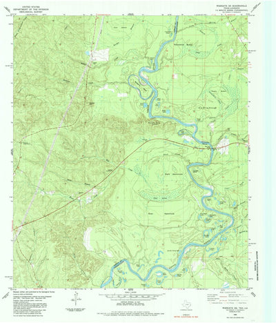 United States Geological Survey Wiergate SE, TX-LA (1985, 24000-Scale) digital map