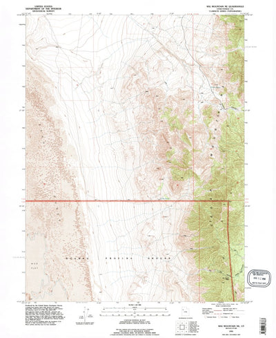 United States Geological Survey Wig Mountain NE, UT (1993, 24000-Scale) digital map
