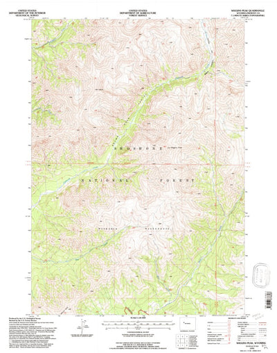 United States Geological Survey Wiggins Peak, WY (1991, 24000-Scale) digital map