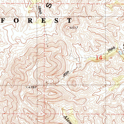 United States Geological Survey Wilbur Canyon, AZ (1980, 24000-Scale) digital map