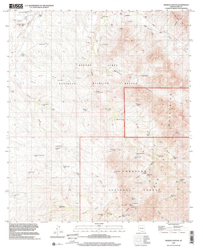 United States Geological Survey Wilbur Canyon, AZ (1996, 24000-Scale) digital map