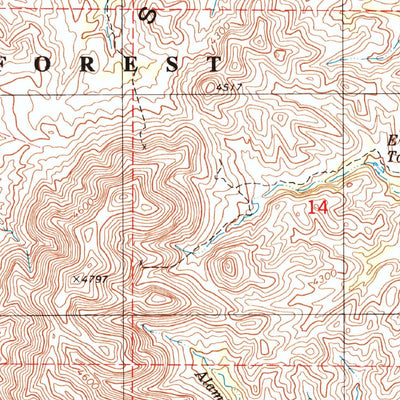 United States Geological Survey Wilbur Canyon, AZ (1996, 24000-Scale) digital map