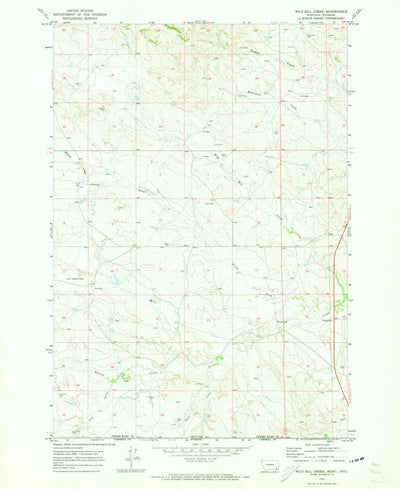 United States Geological Survey Wild Bill Creek, MT-WY (1970, 24000-Scale) digital map