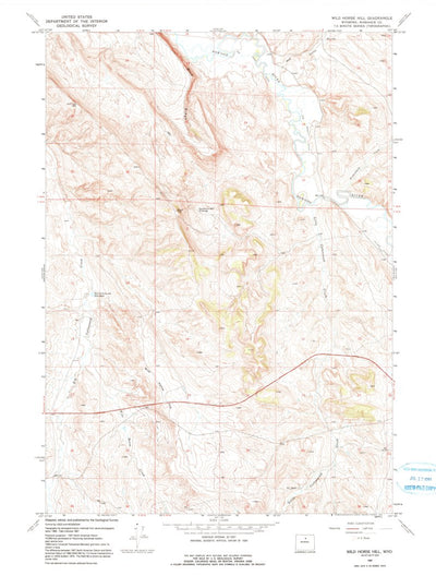 United States Geological Survey Wild Horse Hill, WY (1967, 24000-Scale) digital map
