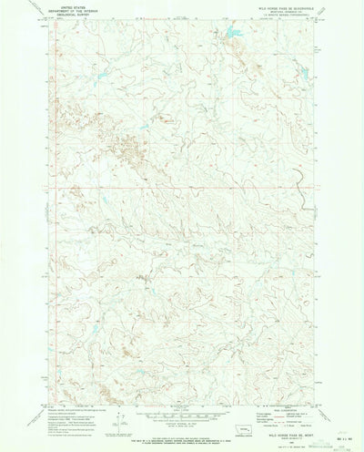 United States Geological Survey Wild Horse Pass SE, MT (1969, 24000-Scale) digital map