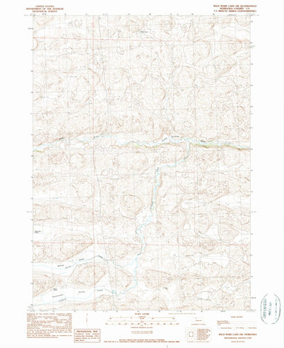 United States Geological Survey Wild Mare Lake SW, NE (1990, 24000-Scale) digital map