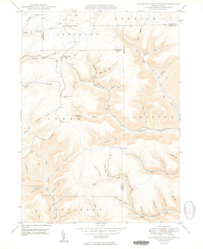 United States Geological Survey Wildwood Fire Tower, PA (1950, 24000-Scale) digital map