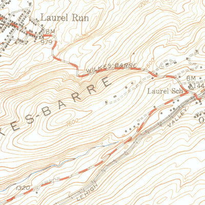 United States Geological Survey Wilkes-Barre East, PA (1950, 24000-Scale) digital map