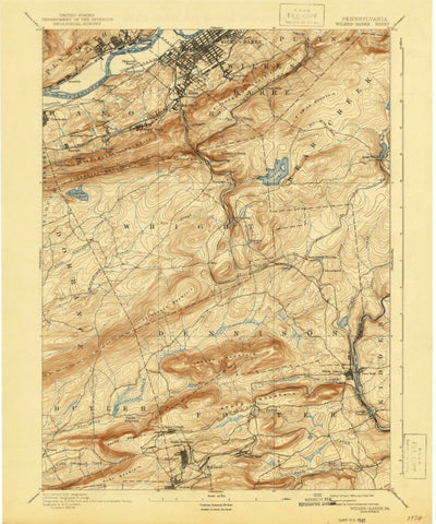 United States Geological Survey Wilkes Barre, PA (1894, 62500-Scale) digital map