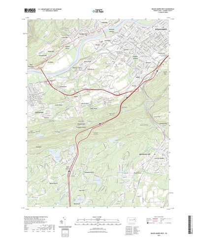 United States Geological Survey Wilkes-Barre West, PA (2023, 24000-Scale) digital map