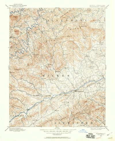 United States Geological Survey Wilkesboro, NC (1889, 125000-Scale) digital map