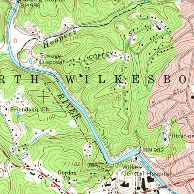 United States Geological Survey Wilkesboro, NC (1966, 24000-Scale) digital map