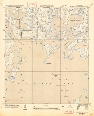 United States Geological Survey Wilkinson Bay, LA (1947, 31680-Scale) digital map