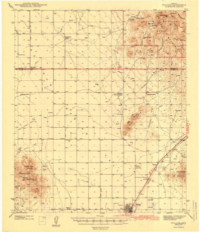 United States Geological Survey Willcox, AZ (1943, 62500-Scale) digital map