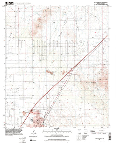 United States Geological Survey Willcox North, AZ (1996, 24000-Scale) digital map