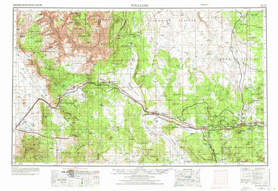 United States Geological Survey Williams, AZ (1954, 250000-Scale) digital map