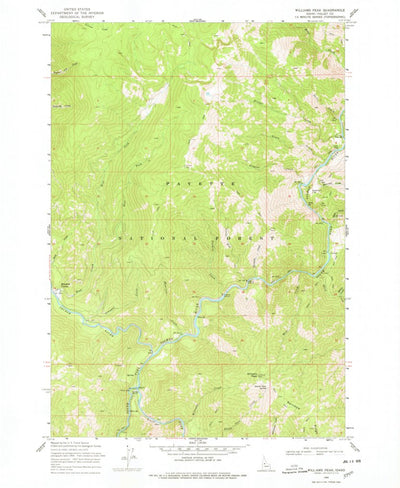 United States Geological Survey Williams Peak, ID (1969, 24000-Scale) digital map