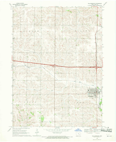 United States Geological Survey Williamsburg, IA (1968, 24000-Scale) digital map